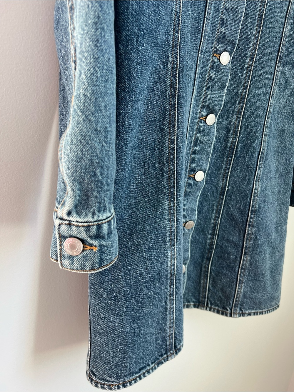 H&M | Medium Wash Blue Denim Jacket Dress Size XS - Picture 6 of 17
